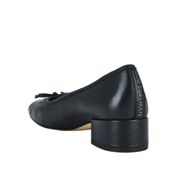 Sam Edelman Rosa Flats in Black Leather 8.5 with Box Womens Low Heels Pumps - Picture 2 of 14